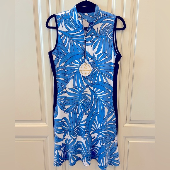 Tail Activewear Dresses & Skirts - Tail Active Wear, Nefertiti 36.5" Golf Dress - Night Jungle Palm
